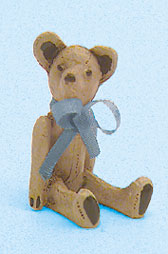 Dollhouse Miniature Bear with Bow